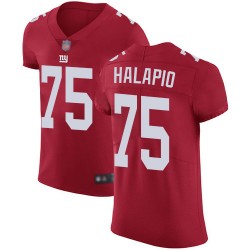 Elite Men's Jon Halapio Red Alternate Jersey - #75 Football New York Giants Vapor Untouchable
