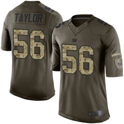 Limited Men's Lawrence Taylor Green Jersey - #56 Football New York Giants Salute to Service