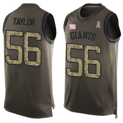 Limited Men's Lawrence Taylor Green Jersey - #56 Football New York Giants Salute to Service Tank Top