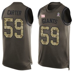 Limited Men's Lorenzo Carter Green Jersey - #59 Football New York Giants Salute to Service Tank Top