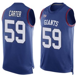 Limited Men's Lorenzo Carter Royal Blue Jersey - #59 Football New York Giants Player Name & Number Tank Top
