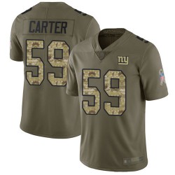 Limited Men's Lorenzo Carter Olive/Camo Jersey - #59 Football New York Giants 2017 Salute to Service