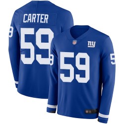 Limited Men's Lorenzo Carter Royal Blue Jersey - #59 Football New York Giants Therma Long Sleeve