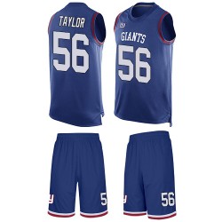 Limited Men's Lawrence Taylor Royal Blue Jersey - #56 Football New York Giants Tank Top Suit