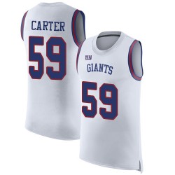 Limited Men's Lorenzo Carter White Jersey - #59 Football New York Giants Rush Player Name & Number Tank Top