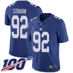 Limited Men's Michael Strahan Royal Blue Home Jersey - #92 Football New York Giants 100th Season Vapor Untouchable