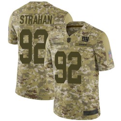 Limited Men's Michael Strahan Camo Jersey - #92 Football New York Giants 2018 Salute to Service