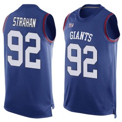 Limited Men's Michael Strahan Royal Blue Jersey - #92 Football New York Giants Player Name & Number Tank Top