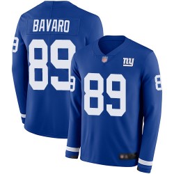 Limited Men's Mark Bavaro Royal Blue Jersey - #89 Football New York Giants Therma Long Sleeve