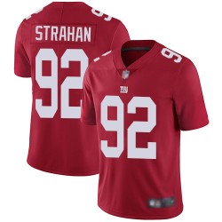 Limited Men's Michael Strahan Red Jersey - #92 Football New York Giants Inverted Legend