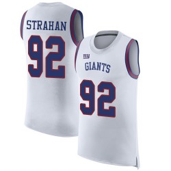 Limited Men's Michael Strahan White Jersey - #92 Football New York Giants Rush Player Name & Number Tank Top