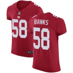 Elite Men's Carl Banks Red Alternate Jersey - #58 Football New York Giants Vapor Untouchable