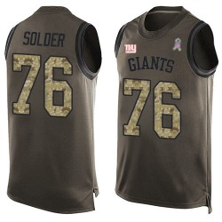 Limited Men's Nate Solder Green Jersey - #76 Football New York Giants Salute to Service Tank Top