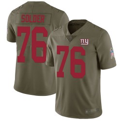Limited Men's Nate Solder Olive Jersey - #76 Football New York Giants 2017 Salute to Service