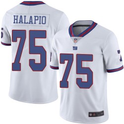 Elite Men's Jon Halapio White Jersey - #75 Football New York Giants Rush Vapor Untouchable