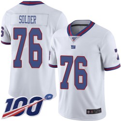 Limited Men's Nate Solder White Jersey - #76 Football New York Giants 100th Season Rush Vapor Untouchable