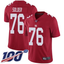 Limited Men's Nate Solder Red Jersey - #76 Football New York Giants 100th Season Inverted Legend
