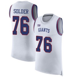 Limited Men's Nate Solder White Jersey - #76 Football New York Giants Rush Player Name & Number Tank Top