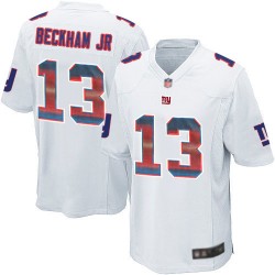 Limited Men's Odell Beckham Jr White Jersey - #13 Football New York Giants Strobe