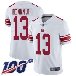 Limited Men's Odell Beckham Jr White Road Jersey - #13 Football New York Giants 100th Season Vapor Untouchable