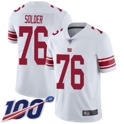Limited Men's Nate Solder White Road Jersey - #76 Football New York Giants 100th Season Vapor Untouchable