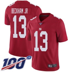 Limited Men's Odell Beckham Jr Red Jersey - #13 Football New York Giants 100th Season Inverted Legend