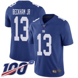 Limited Men's Odell Beckham Jr Royal Blue Home Jersey - #13 Football New York Giants 100th Season Vapor Untouchable