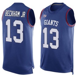 Limited Men's Odell Beckham Jr Royal Blue Jersey - #13 Football New York Giants Player Name & Number Tank Top