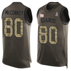 Limited Men's Phil McConkey Green Jersey - #80 Football New York Giants Salute to Service Tank Top