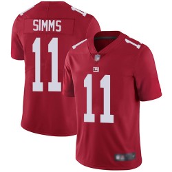 Limited Men's Phil Simms Red Jersey - #11 Football New York Giants Inverted Legend