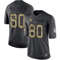 Limited Men's Phil McConkey Black Jersey - #80 Football New York Giants 2016 Salute to Service