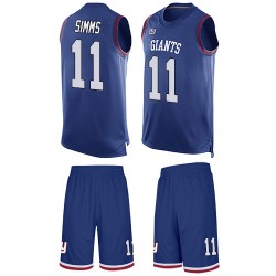 Limited Men's Phil Simms Royal Blue Jersey - #11 Football New York Giants Tank Top Suit