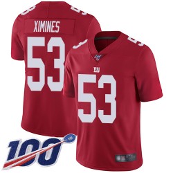 Limited Men's Oshane Ximines Red Jersey - #53 Football New York Giants 100th Season Inverted Legend
