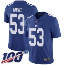 Limited Men's Oshane Ximines Royal Blue Home Jersey - #53 Football New York Giants 100th Season Vapor Untouchable