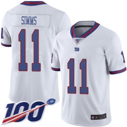 Limited Men's Phil Simms White Jersey - #11 Football New York Giants 100th Season Rush Vapor Untouchable