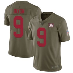 Limited Men's Riley Dixon Olive Jersey - #9 Football New York Giants 2017 Salute to Service