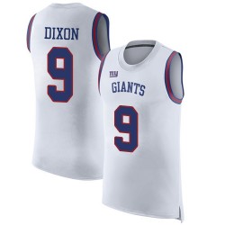 Limited Men's Riley Dixon White Jersey - #9 Football New York Giants Rush Player Name & Number Tank Top