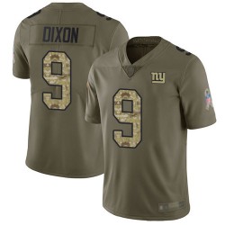 Limited Men's Riley Dixon Olive/Camo Jersey - #9 Football New York Giants 2017 Salute to Service