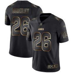 Limited Men's Saquon Barkley Black/Gold Jersey - #26 Football New York Giants Vapor Untouchable