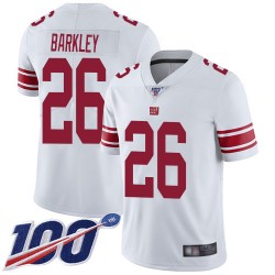 Limited Men's Saquon Barkley White Road Jersey - #26 Football New York Giants 100th Season Vapor Untouchable