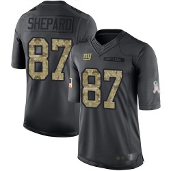 Limited Men's Sterling Shepard Black Jersey - #87 Football New York Giants 2016 Salute to Service