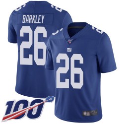 Limited Men's Saquon Barkley Royal Blue Home Jersey - #26 Football New York Giants 100th Season Vapor Untouchable