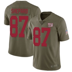 Limited Men's Sterling Shepard Olive Jersey - #87 Football New York Giants 2017 Salute to Service