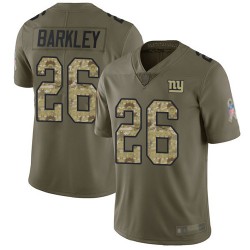 Limited Men's Saquon Barkley Olive/Camo Jersey - #26 Football New York Giants 2017 Salute to Service