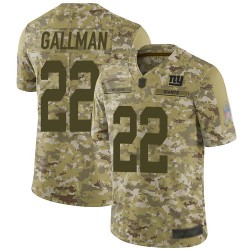 Limited Men's Wayne Gallman Camo Jersey - #22 Football New York Giants 2018 Salute to Service