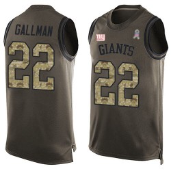 Limited Men's Wayne Gallman Green Jersey - #22 Football New York Giants Salute to Service Tank Top