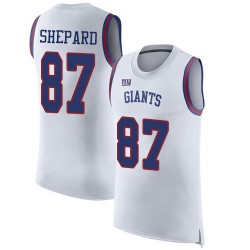 Limited Men's Sterling Shepard White Jersey - #87 Football New York Giants Rush Player Name & Number Tank Top