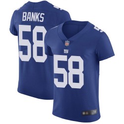 Elite Men's Carl Banks Royal Blue Home Jersey - #58 Football New York Giants Vapor Untouchable