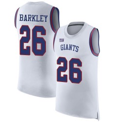 Limited Men's Saquon Barkley White Jersey - #26 Football New York Giants Rush Player Name & Number Tank Top