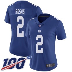 Limited Women's Aldrick Rosas Royal Blue Home Jersey - #2 Football New York Giants 100th Season Vapor Untouchable